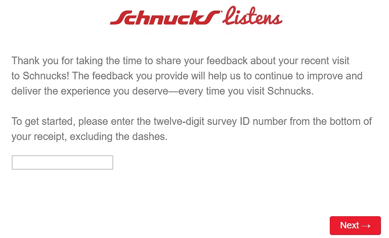 TellSchnucks.Com Survey Homepage