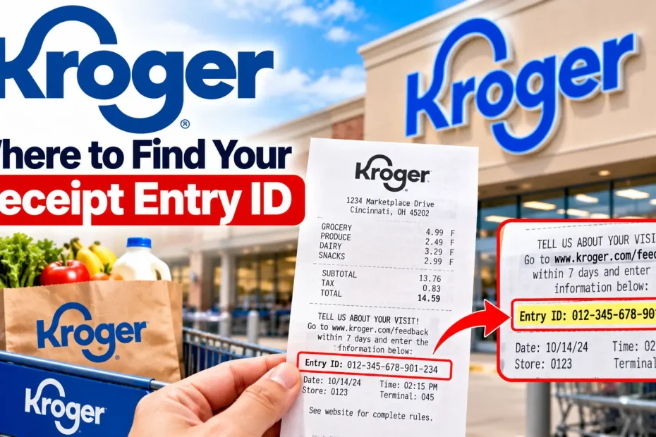 Kroger receipt entry id and its details